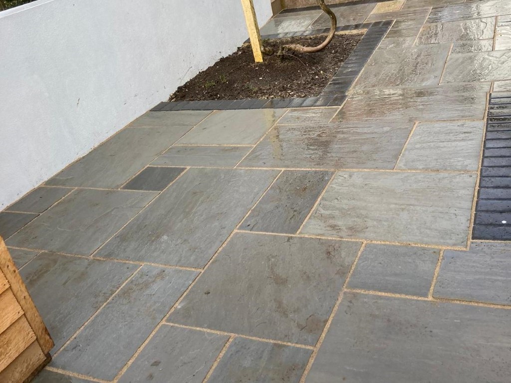 Natural stone patios in Castletown