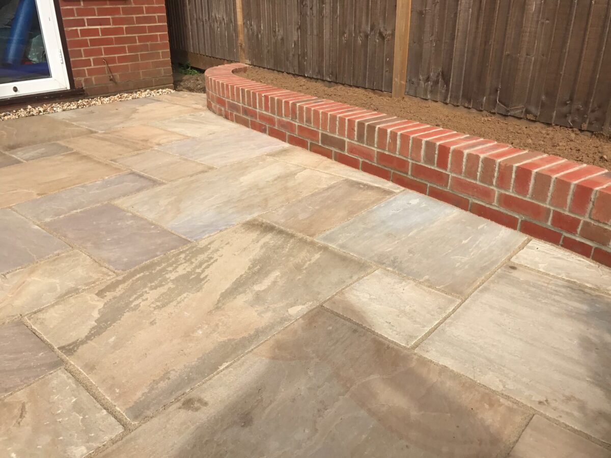 Patios with sandstone, porcelain in Glin